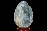 Crystal Filled Celestine (Celestite) Egg Geode - Madagascar #98771-1